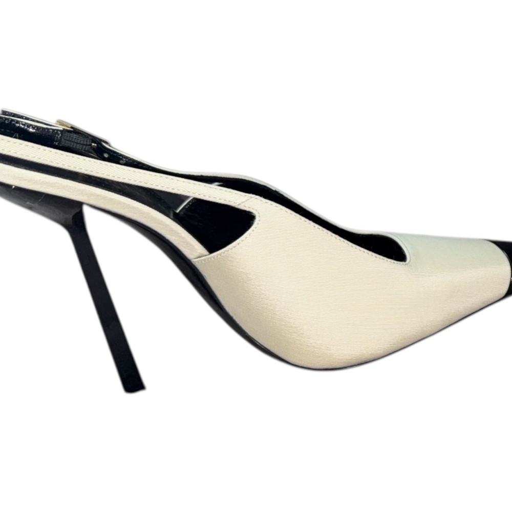 New Saint Laurent Ines Slingback Pumps In Satin Brand New Vintage - Picture 8 of 11